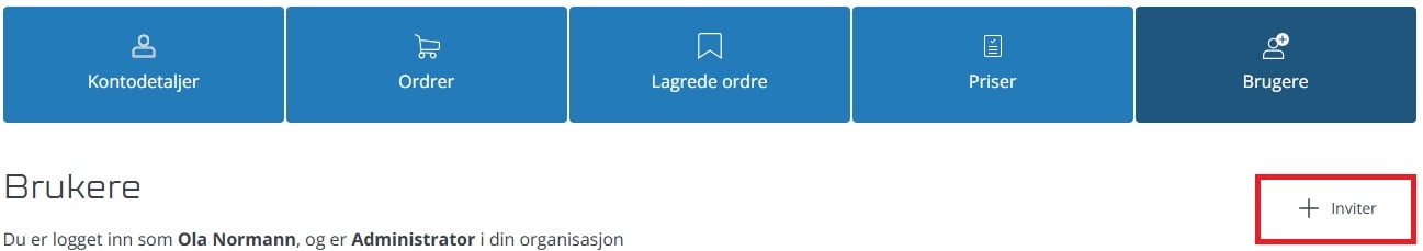 Inviter bruker