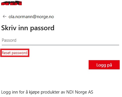 Tilbakestill passord