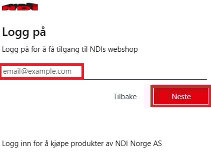 Oppgi e-post adresse